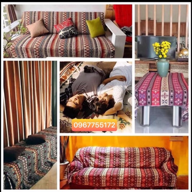 Thảm sofa, chăn , rèm cửa, gối ,,,, thổ cẩm