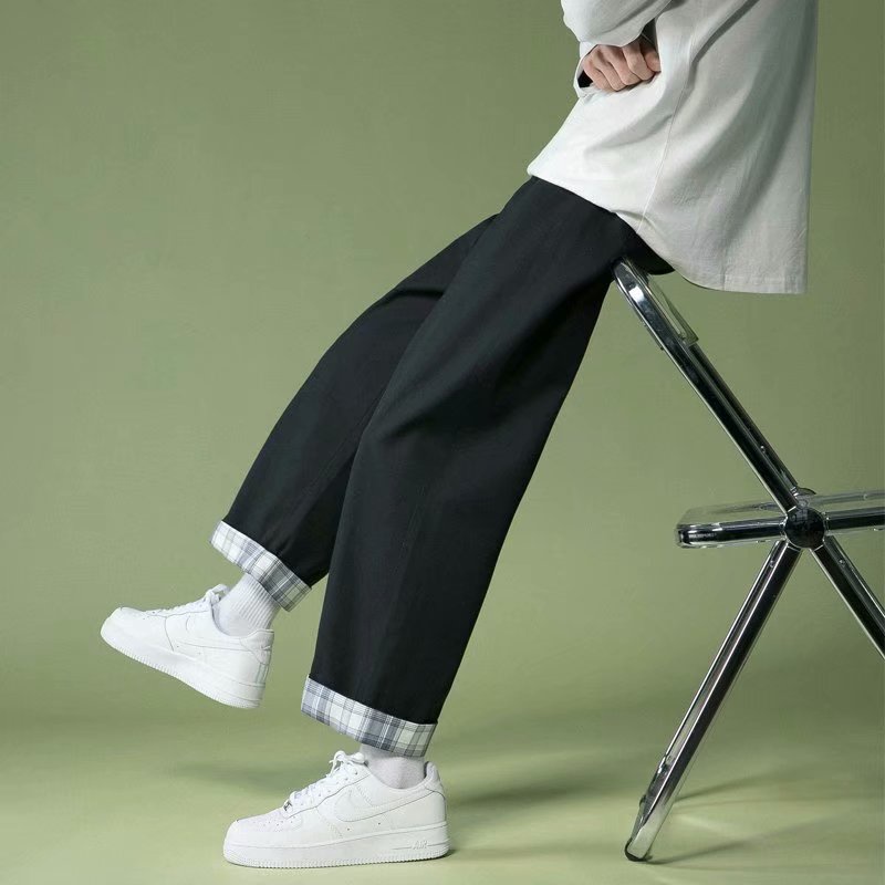 【M-5XL】Quần Thể Thao Màu Trơn Ống Rộng Thời Trang Hàn Quốc Đơn Giản Cho Lỏng Lẻo Bông Quần Jogger Nam Bình Thường Quần ống Suông Xu Hướng Quần Dài Nam Thể Thao Bề Ngang Chân Quần Nam