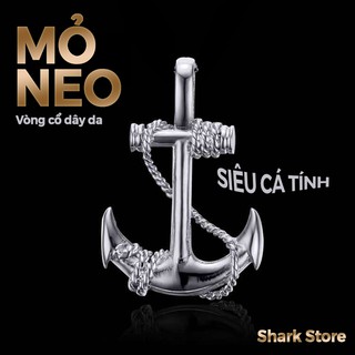 Dây chuyền mỏ neo dây da phong cách châu âu nam tính