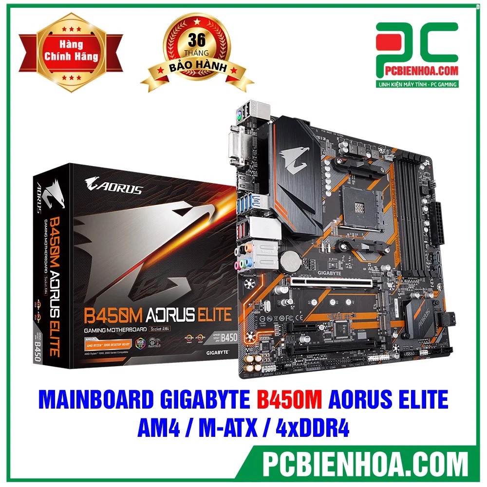 MAINBOARD GIGABYTE B450M AORUS ELITE ( AM4 / MATX / 4XDDR4 )