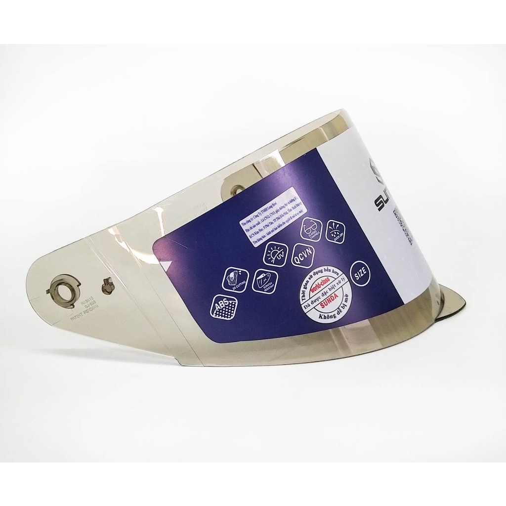 Kính chắn gió mũ bảo hiểm Sunda 823 và 821 màu trong và màu trà, chính hãng Sunda sản xuất chống tia UV chất lượng tốt