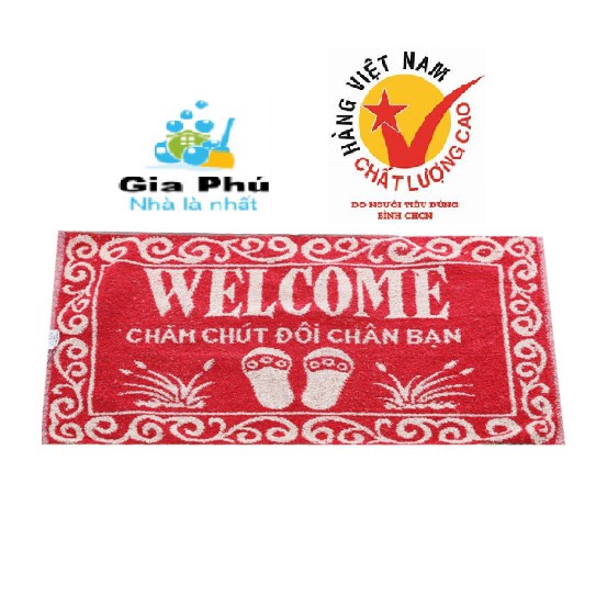 Combo 10 Thảm khăn vải cao cấp Welcome 40x60cm và 50x70cm Gia Phú