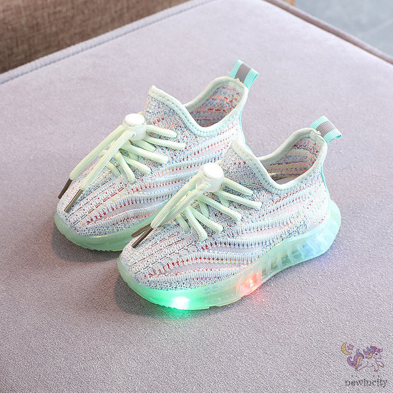 Giày thể thao đế mềm thoáng khí đèn LED thời trang Hàn Quốc năng động cho bé