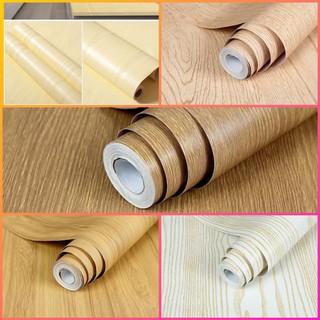 DECAL DÁN TƯỜNG giả gỗ nâu vân 3D keo sẵn khổ 60cm x6 m