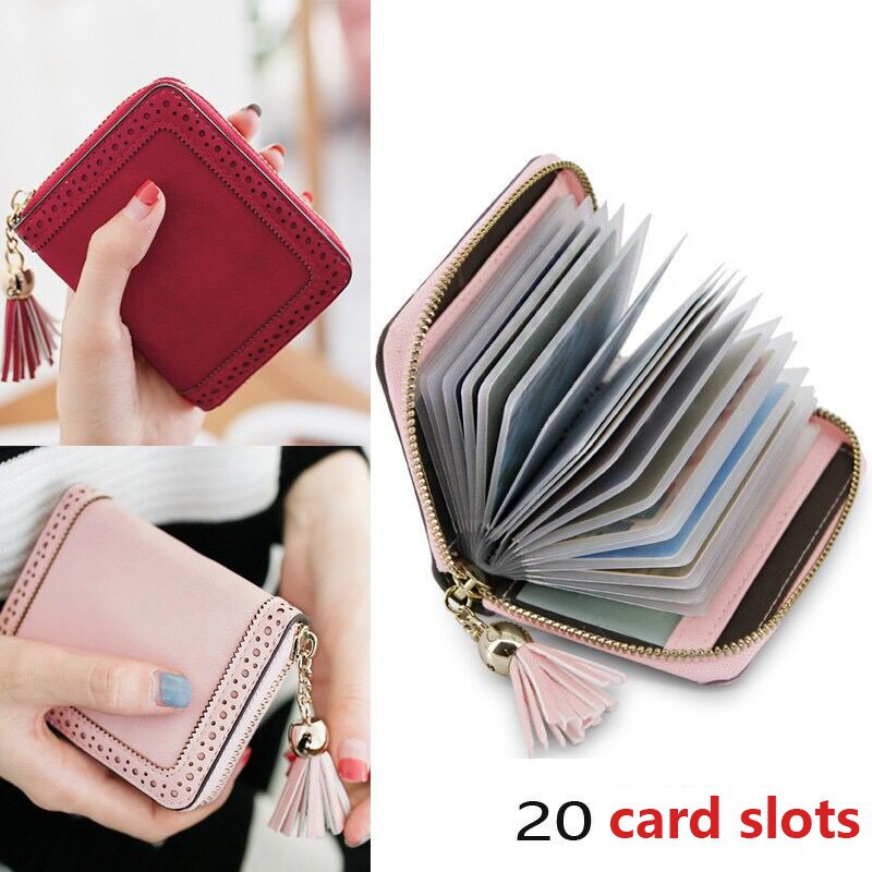 READY STOCK ✨ Cute Tassel Women Credit Card Holders Purse 20 Card Slots