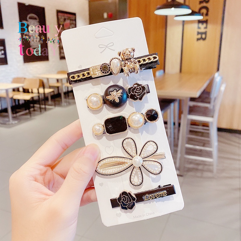 Set kẹp tóc nhiều kiểu dáng đính đá thời trang cho nữ
