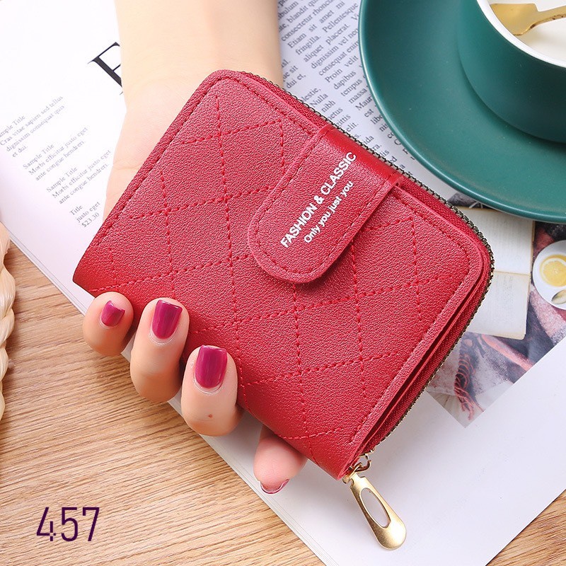 VÍ NGẮN NỮ CẦM TAY SIÊU CẤP 457 CARO FASHION AND CLASSIC SIÊU DỄ THƯƠNG