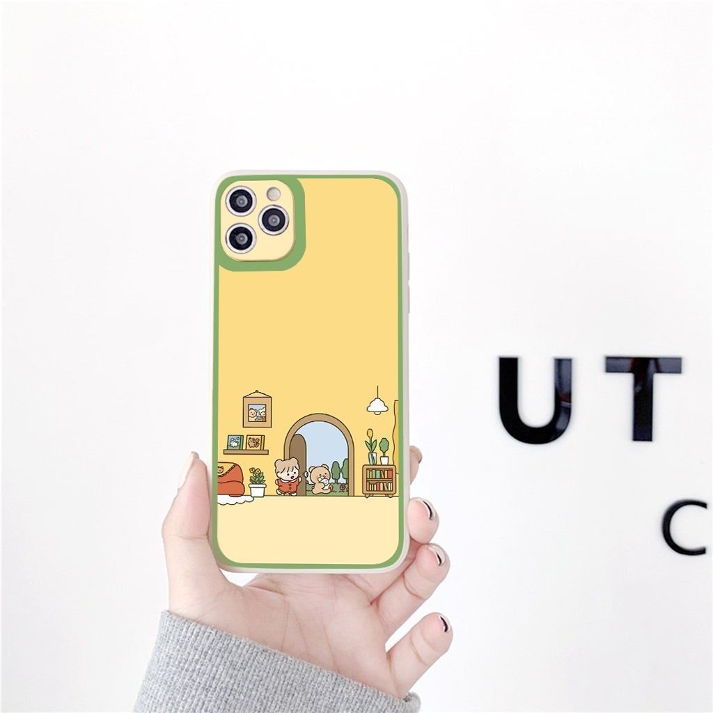 Ốp iphone - Ốp lưng iphone cạnh vuông viền camera Hoạt hình cô bé 2 chỏm dành cho ip 6 đến 14promax - ng026