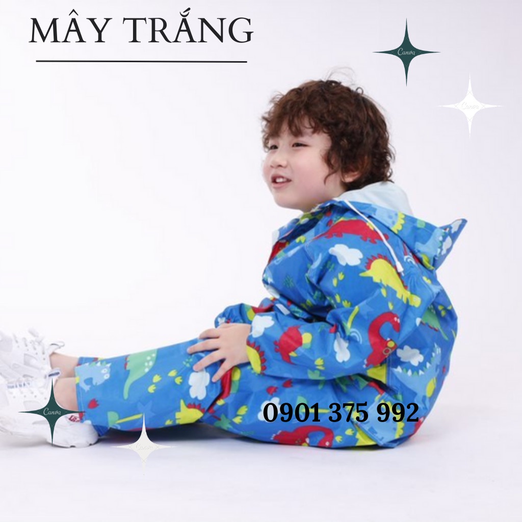 BỘ ÁO MƯA VẢI DÙ HỌA TIẾT ĐÁNG YÊU CHO BÉ - ĐƯỢC CHỌN MÀU
