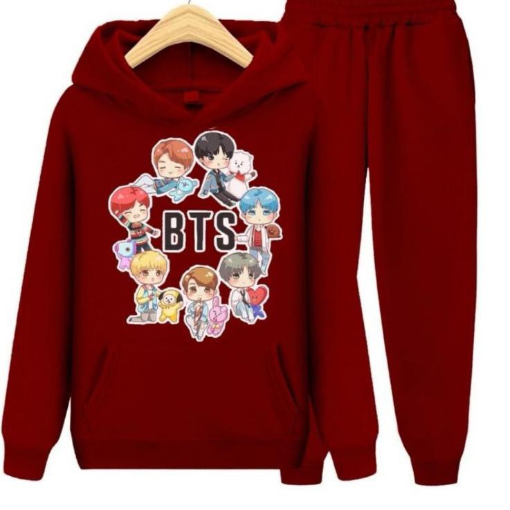 Bộ Quần Áo Sweater In Hình Nhóm Nhạc Bts 5.5 Món Cho Bé