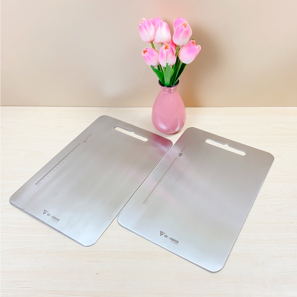 Thới inox 304 kháng khuẩn, thớt inox 2 mặt cao cấp, thới Gihome size lớn