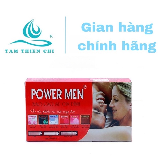 Hộp 12 chiếc Bao cao su POWERMEN GIA ĐÌNH mỏng tiết kiệm TTC