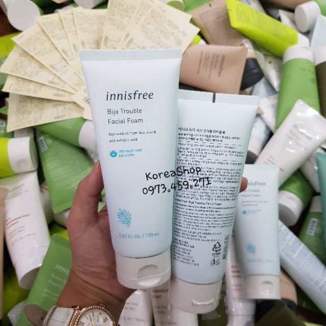 Sữa rửa mặt Innisfree Bija kiềm dầu giảm mụn kiểm soát bã nhờn làm sạch sâu Bija Trouble Facial Foam