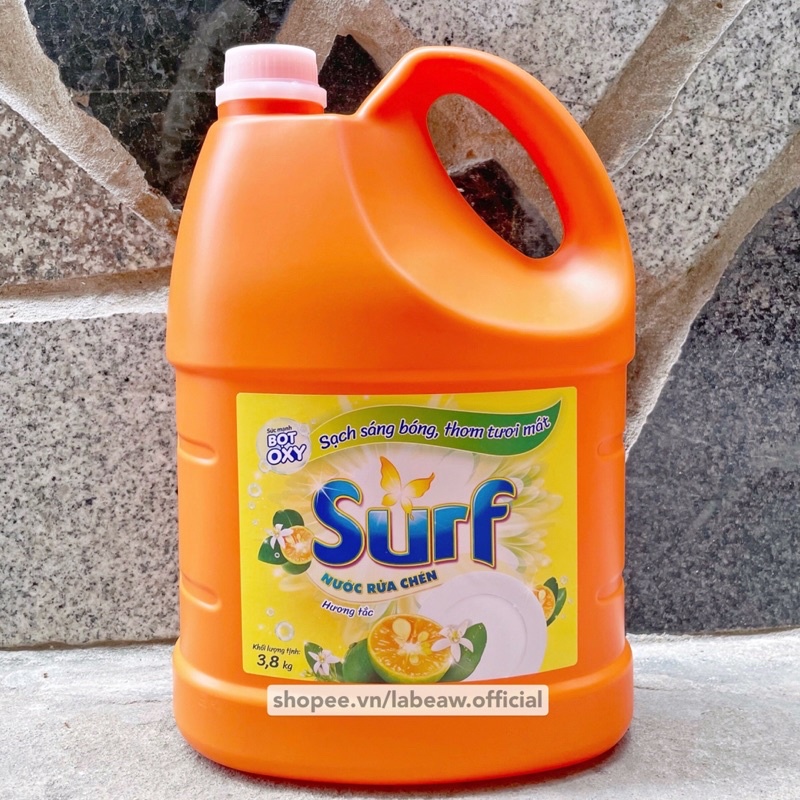 Nước rửa chén SURF hương tắc dịu nhẹ can 4KG