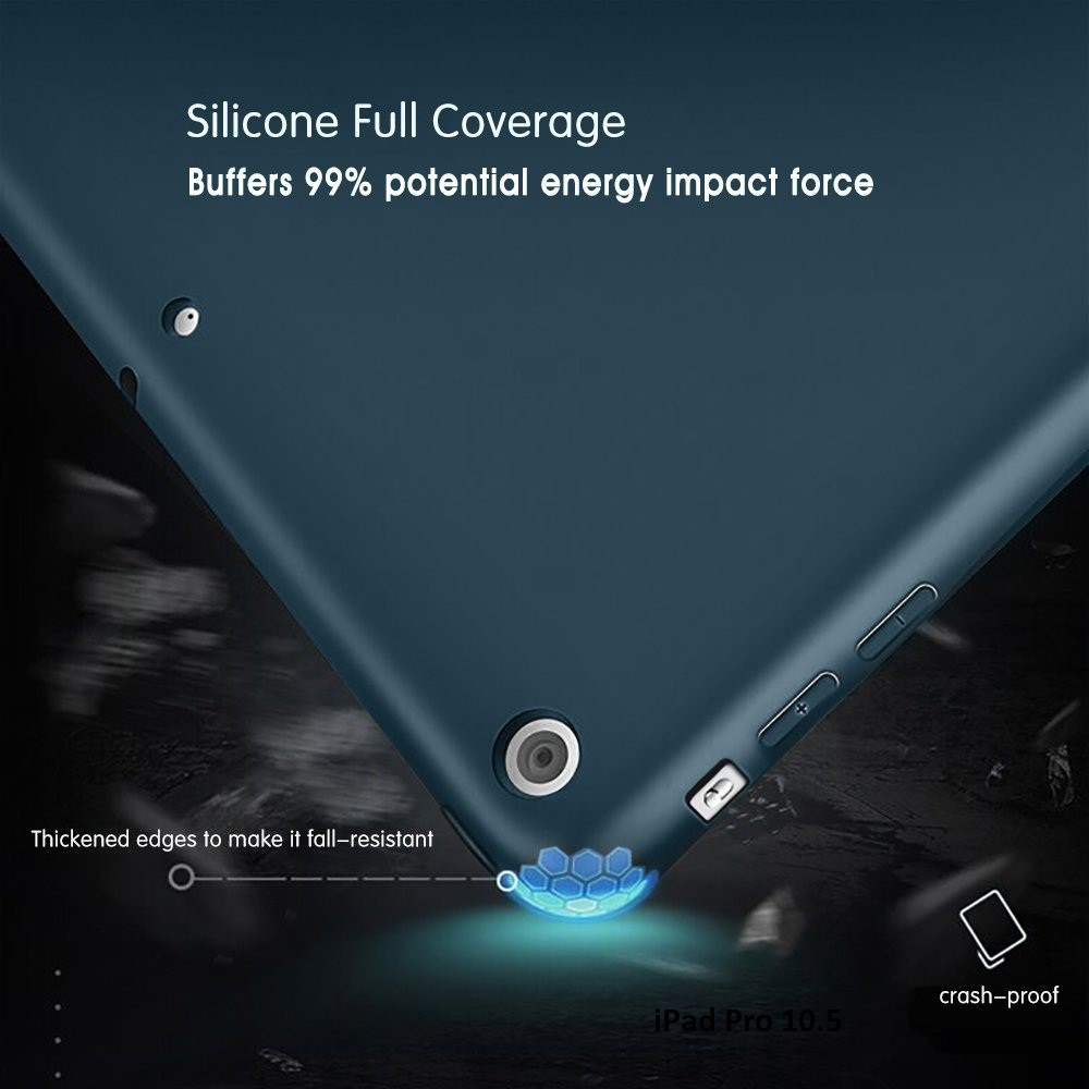 Bao da kiêm ốp lưng cho iPad Pro 10.5'' (Xanh đen) | BigBuy360 - bigbuy360.vn