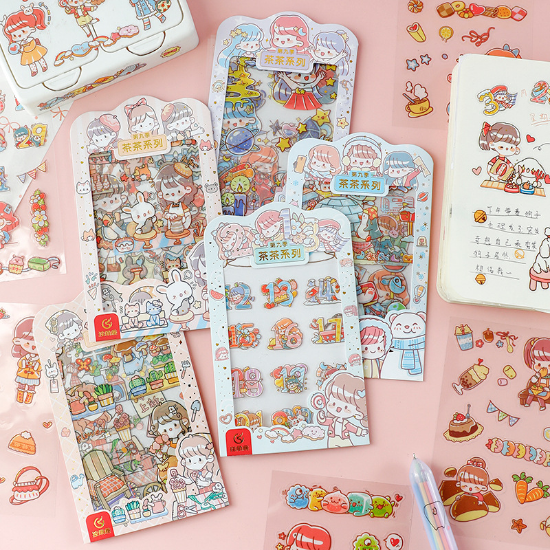 Bộ 4 Tấm Sticker Dán Trang Trí Hình Động Vật Dễ Thương