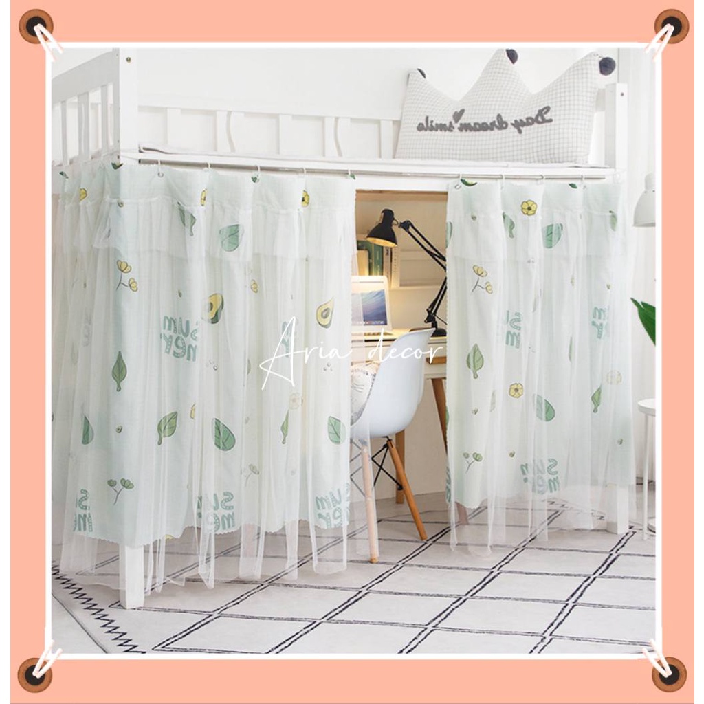 Rèm giường tầng ktx sinh viên 2 lớp công chúa ARIA DECOR, rèm che ánh sáng, chống muỗi tạo không gian riêng cho mình