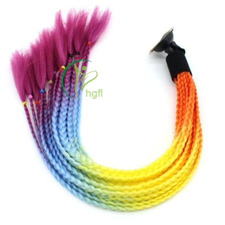 Set 12 bím tóc giả 60cm có giác hút gắn mũ bảo hiểm