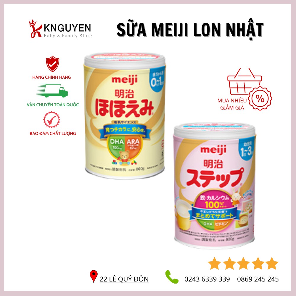 [Hàng Air - Date mới] Sữa Meiji Lon / Thanh 0-1 Và 1-3 - Nội Địa Nhật [Hàng có sẵn]
