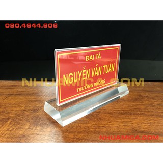 BIỂN CHỨC DANH QUÂN ĐỘI - BẢNG TÊN MICA ĐỂ BÀN - BẢNG TÊN ĐỂ BÀN - BIỂN CHỨC DANH - Mica Nguyễn