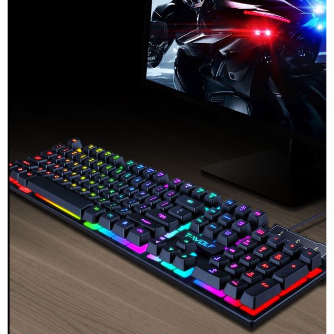 Bàn phím Gaming, Keyboard TF20  Led, bàn phím giả cơ, bàn phím máy tính, combo phím chuột