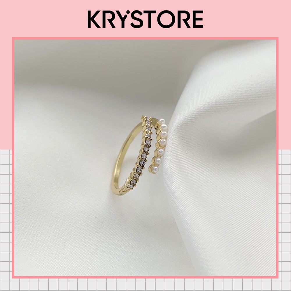 Nhẫn nữ đeo tay đính đá thời trang  thanh lịch Krystore N01