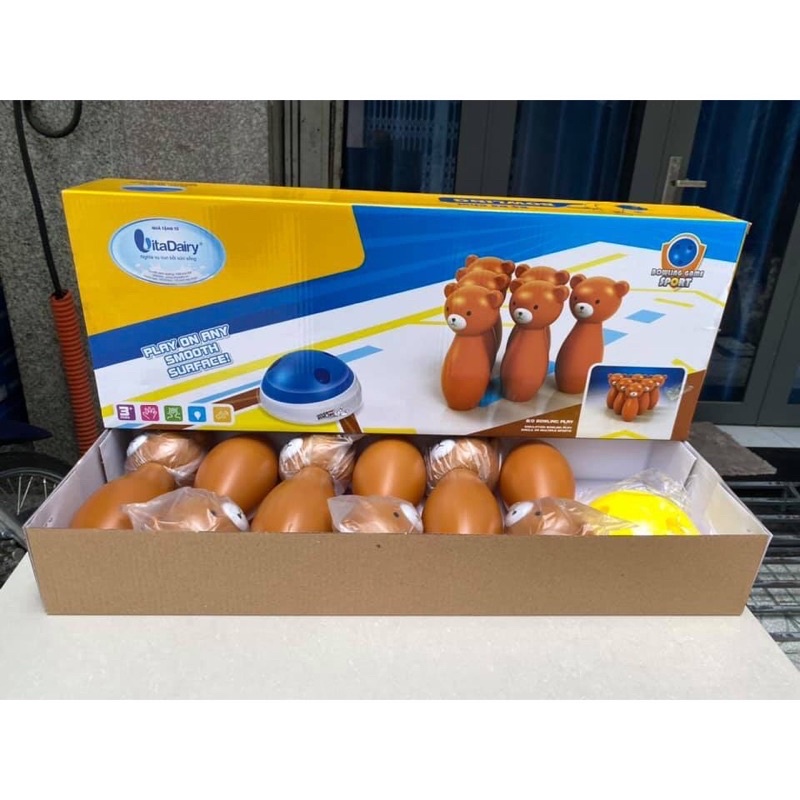Bộ đồ chơi bowling gấu dùng pin Vitadairy cho bé