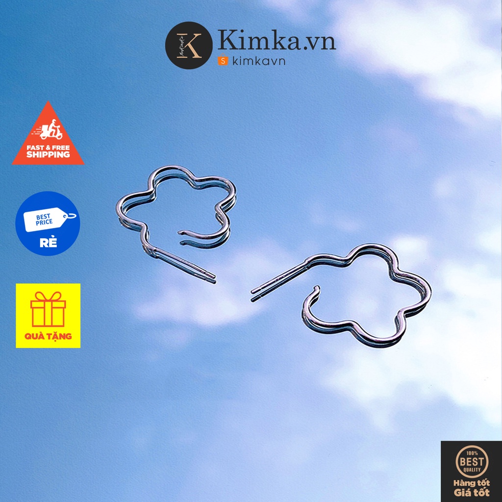 (047) Bông Tai Hình Hoa Rỗng Thiết Kế Đơn Giản Nữ Tính