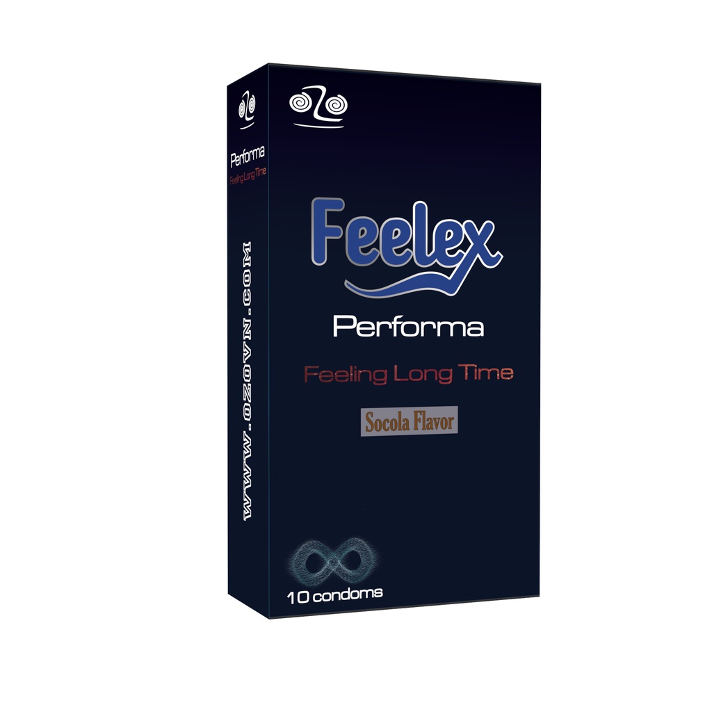 Bao cao su Feelex performa siêu mỏng, kéo dài thời gian, nhiều gel hộp 10c
