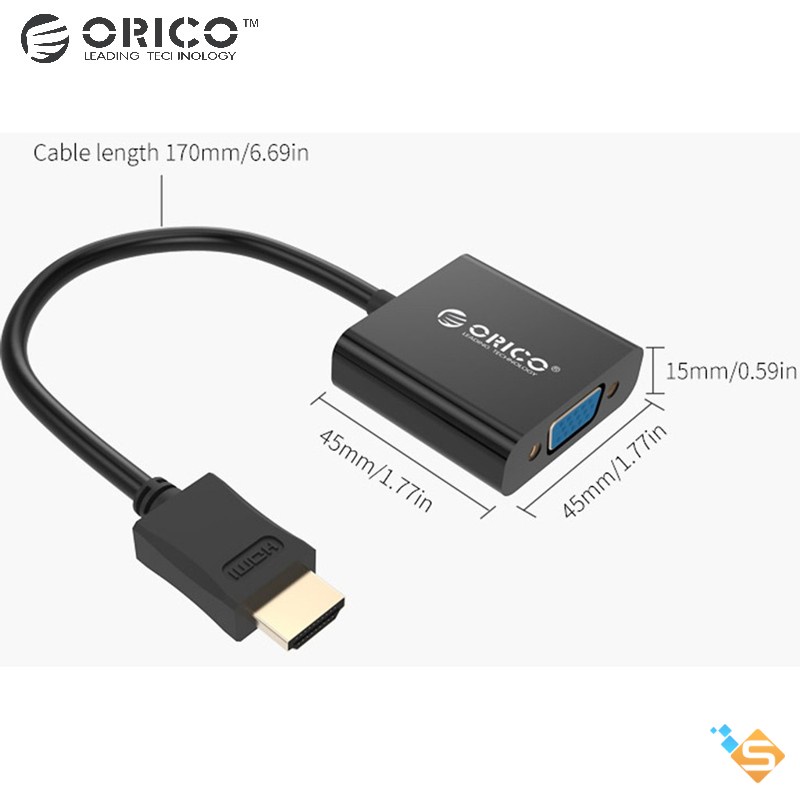 Bộ Chuyển HDMI Sang VGA Orico DHTV-C20 Bảo Hành Chính Hãng 1 Năm