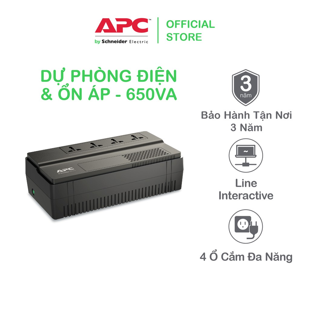 [FREESHIP] Bộ lưu điện APC by Schneider Electric Easy UPS BV650I-MS 650VA