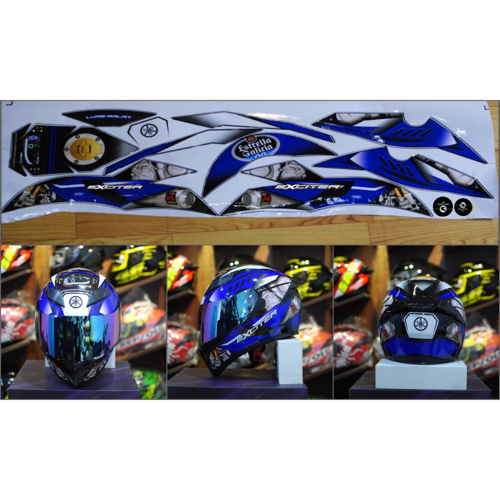Tem Yamaha Exciter dán mũ bảo hiểm Fullface