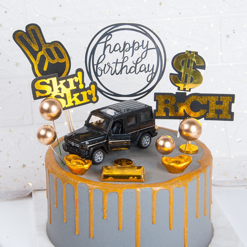 Topper Trang Trí Bánh Kem Chữ Happy Birthday