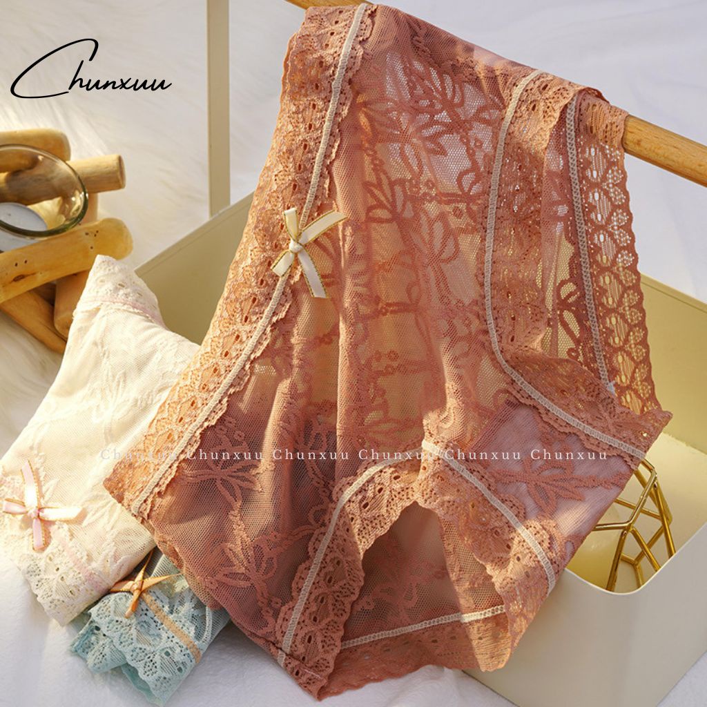 Quần lót nữ Chunxuu chất liệu ren gấm cao cấp họa tiết hoa phối viền ren mềm mịn thoáng  - QC108