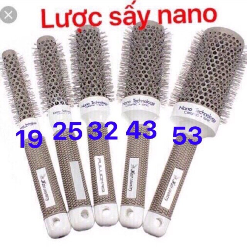 Lược sấy tròn tráng sứ Nano tạo kiểu Xoăn