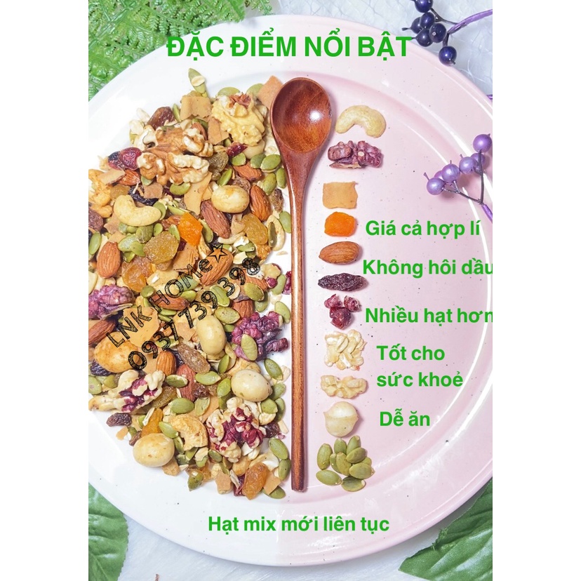 Granola Siêu Hạt cao cấp hủ 500gr, 90% các loại hạt, chỉ 10% yến mạch, Ngũ cốc ăn kiêng không đường