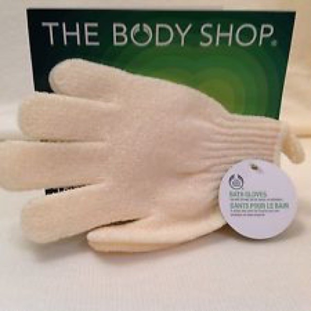 Găng tay tắm tẩy tế bào chết the body shop bath gloves (1 đôi) làm sạch sâu, da mịn màng, phục hồi da, giảm mụn lưng