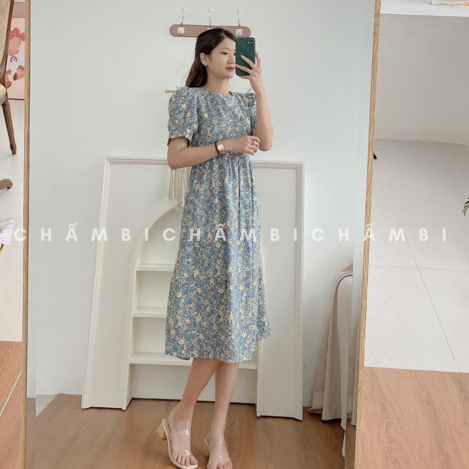 Đầm Hoa Nhí Dáng Babydoll Khóa Lưng Tay Bồng Dáng Lỡ Ngọt Ngào - V.065 | BigBuy360 - bigbuy360.vn