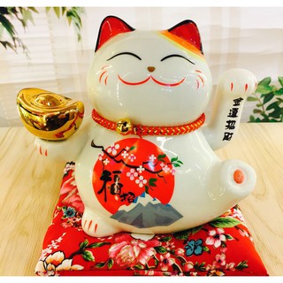 Mèo thần tài thỏi vàng cao 16cm