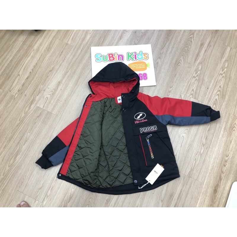 [ảnh thật]Áo khoác parka đen đỏ PROGR SBAK01 size M-XXL cho bê  20-35kg