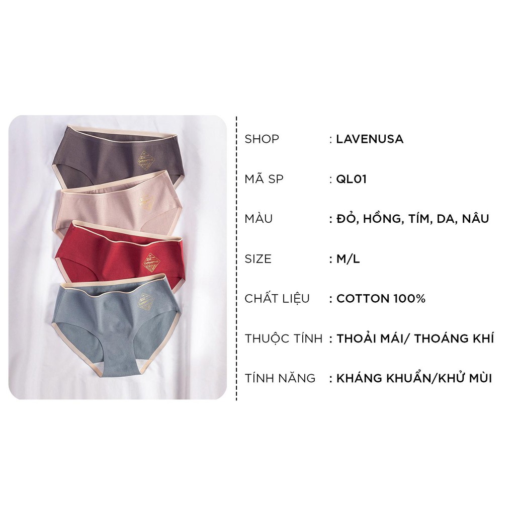 Quần lót nữ cotton ngộ nghĩnh rẻ đẹp thun lạnh dễ thương đúc không đường may QL01 | BigBuy360 - bigbuy360.vn
