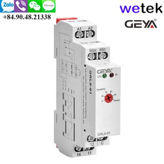 Wetek | Geya GRL8-01 Relay mức nước 3 que, floatless, có chỉnh mức điện trở, 18mm, DIN