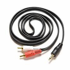 Cáp audio 1 đầu 3.5mm ra 2 đầu bông sen dài 1.5m (Đen)