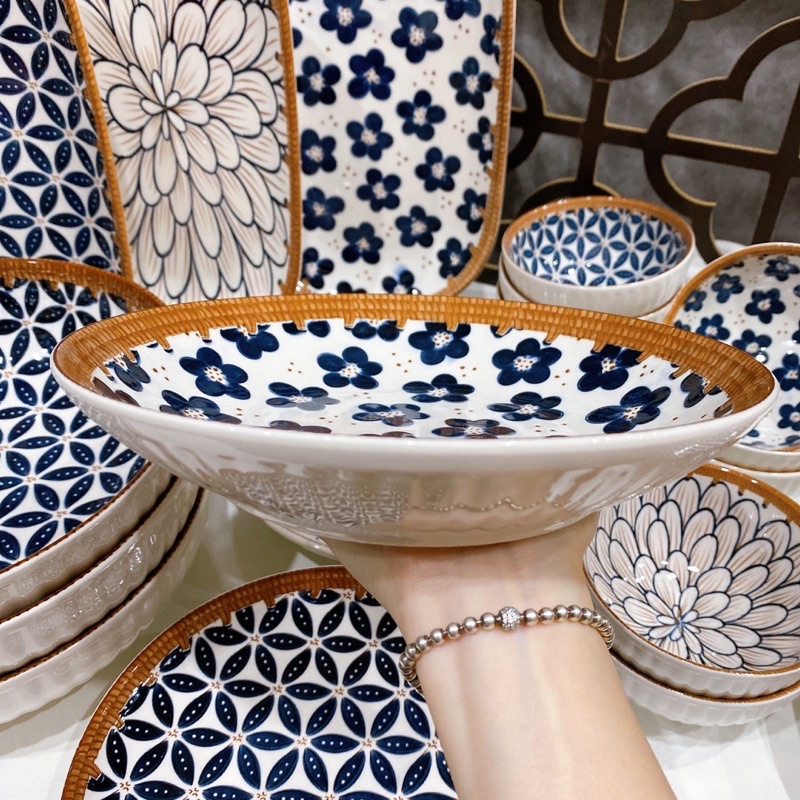 Bát đĩa Decor, Chén Dĩa Dễ Thương, Tô Ăn Cơm Sứ Đẹp Sét Mây Nhật H3 cực kỳ sang chảnh