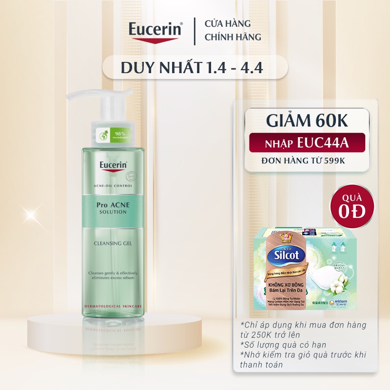 Mã FMCGMALL -8% đơn 250K Gel rửa mặt dành cho da mụn Eucerin loại bỏ nhờn