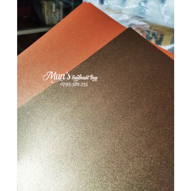 Set 5 giấy nhũ ánh kim A4 200gsm (bìa thiệp, scrapbook, love box...)