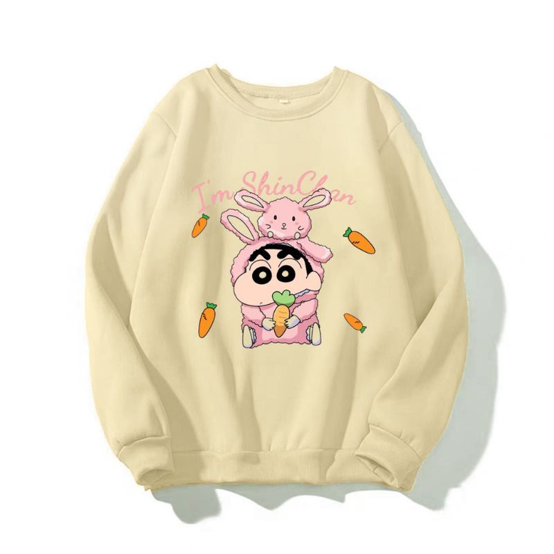 Áo sweater unisex nỉ in nhiều màu shin bút chì size35-70kg