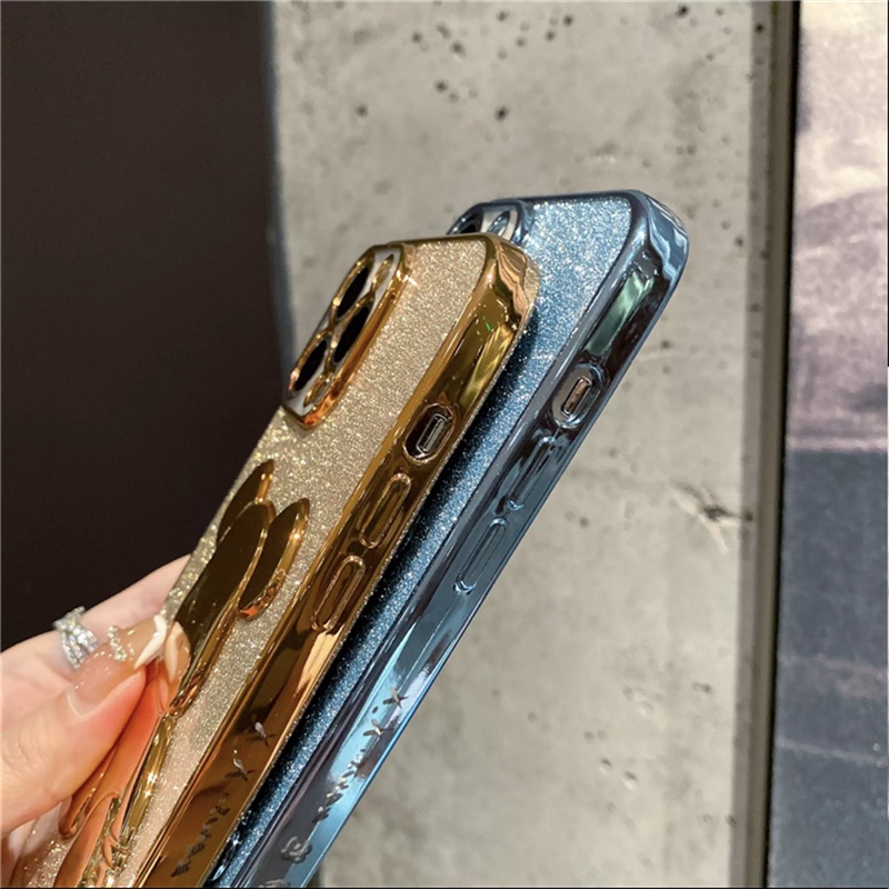 Ốp Điện Thoại Kim Tuyến Mạ Màu Hồng Bảo Vệ Camera Chống Sốc Cho iPhone 11 Pro max x xs max xr 7 plus 8