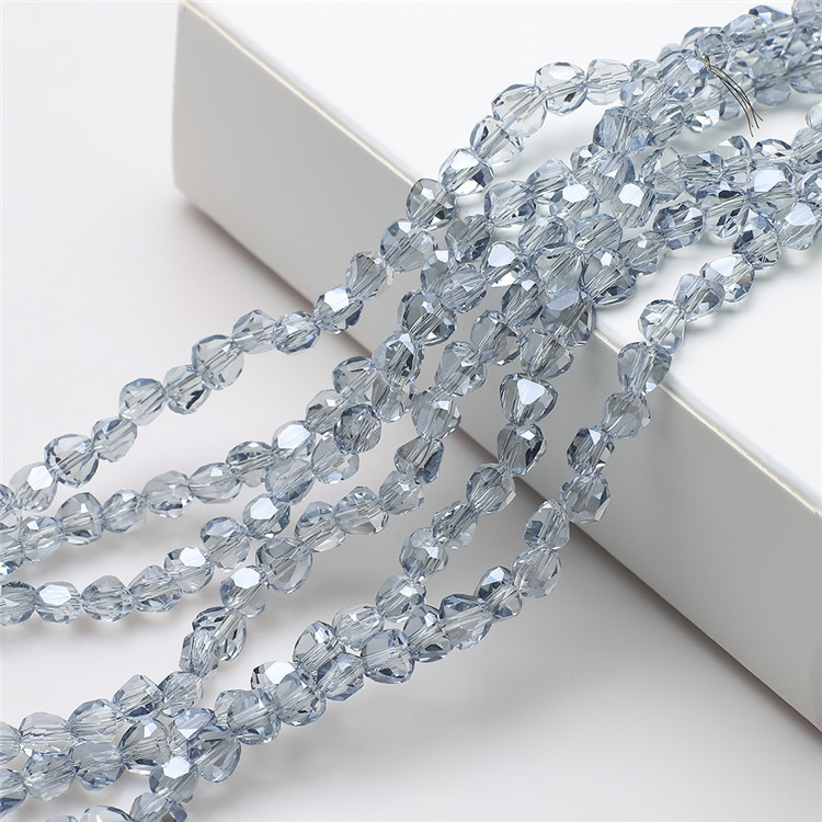 Set 100 Hạt Thủy Tinh Hình Trái Tim 6mm Nhiều Màu Dùng Làm Đồ Trang Sức Thủ Công Tiện Dụng