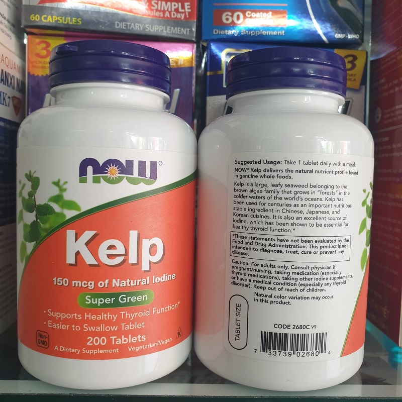 100% Thuần Chay - Viên uống hỗ trợ tuyến giáp Kelp 150mcg 200 viên